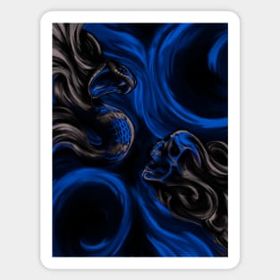 Skull & Snake (blue) Sticker